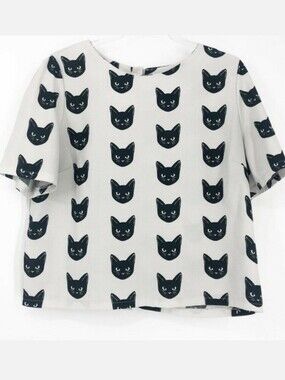 Moon Collection Cat Print Top